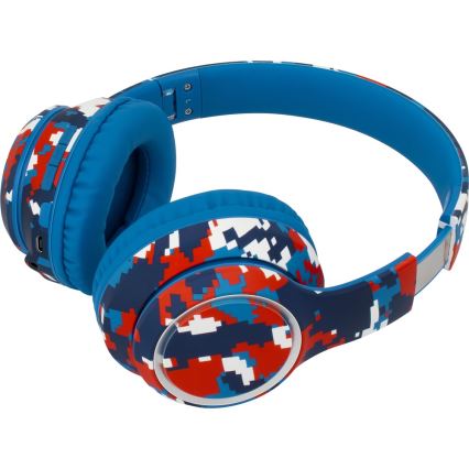 Sencor - Auscultadores sem fios com microfone 3,7V/400 mAh azul/vermelho