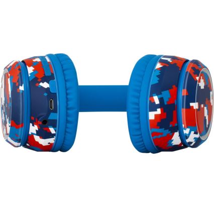 Sencor - Auscultadores sem fios com microfone 3,7V/400 mAh azul/vermelho