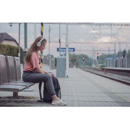 Sencor - Auscultadores sem fios com microfone 3,7V/400 mAh verde/branco