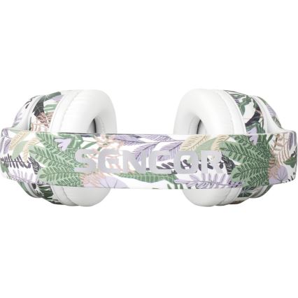 Sencor - Auscultadores sem fios com microfone 3,7V/400 mAh verde/branco