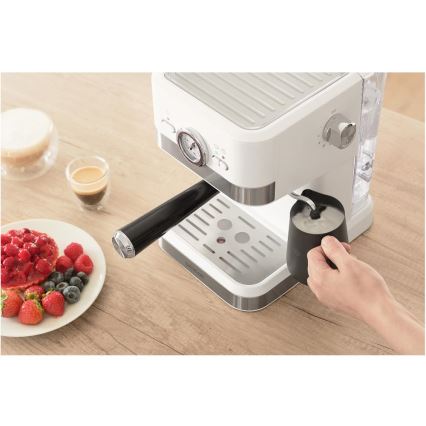 Sencor - Máquina de café espresso de palanca 1050W/230V blanca/cromo mate