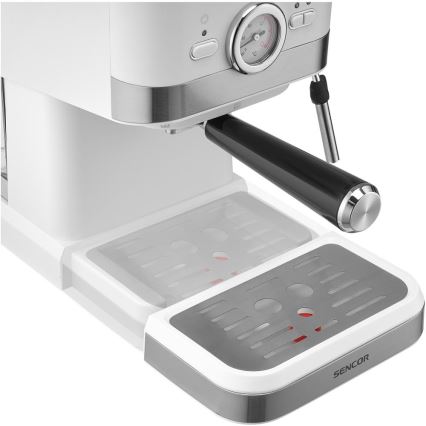 Sencor - Máquina de café espresso de palanca 1050W/230V blanca/cromo mate