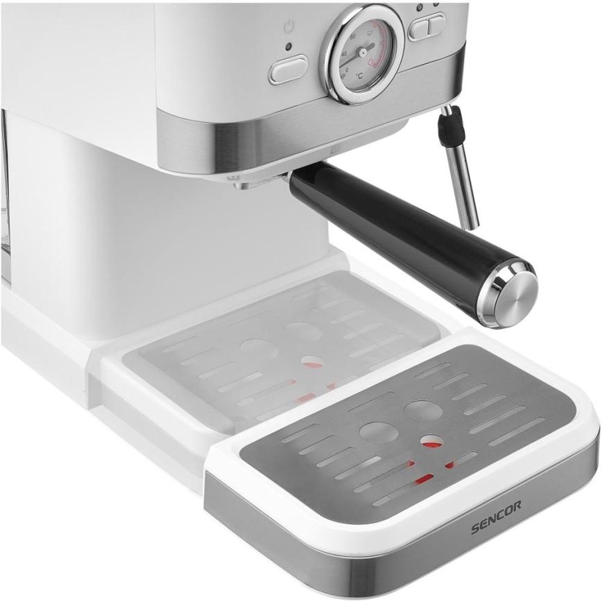 Sencor - Máquina de café espresso de palanca 1050W/230V blanca/cromo mate