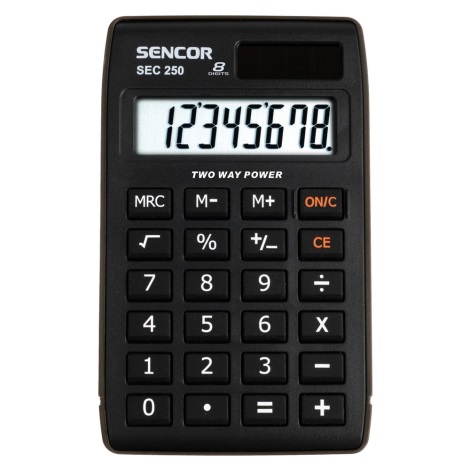Sencor - Calculadora de bolso 1xLR1130 preto