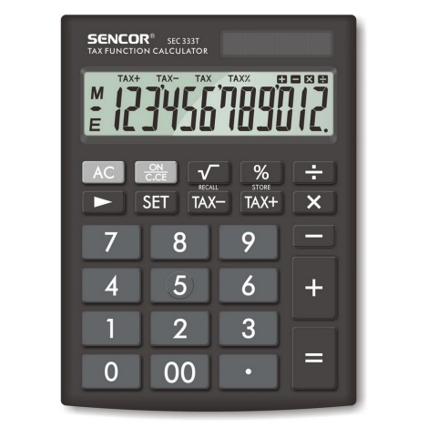 Sencor - Calculadora de mesa 1xLR1130 preta