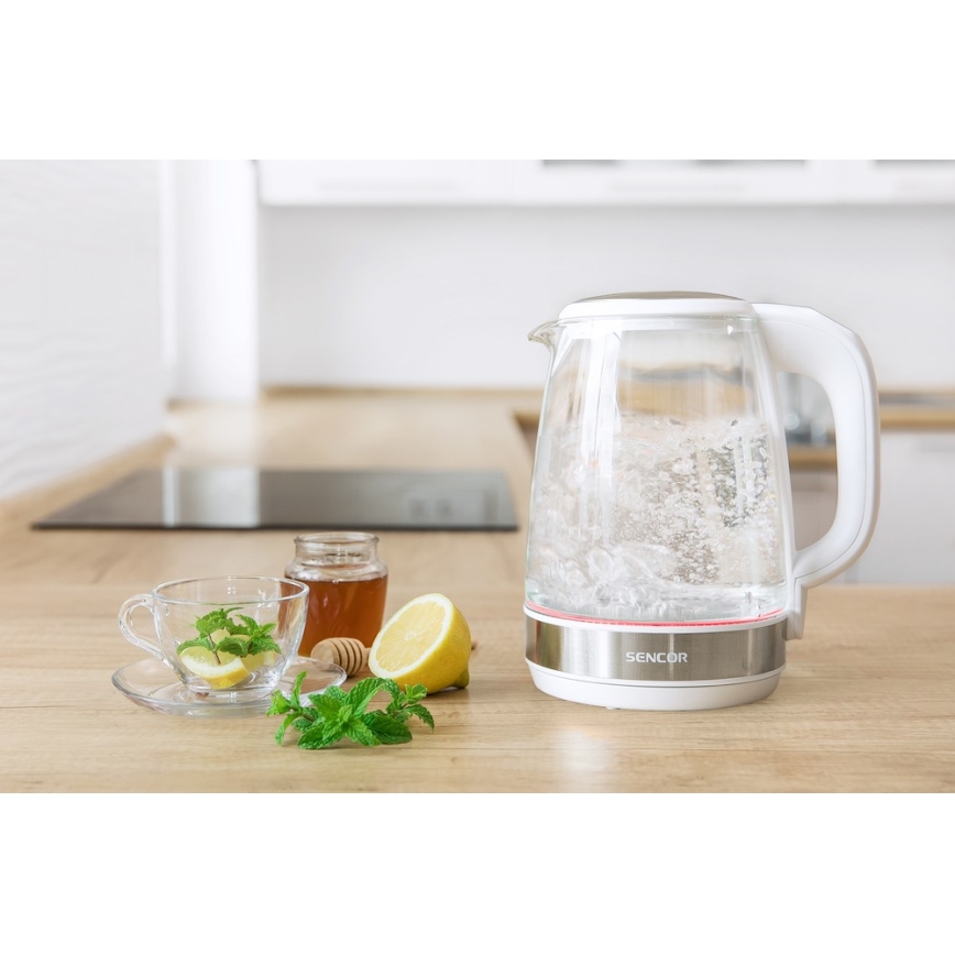 Sencor - Chaleira com termoregulação 2 l 2200W/230V branca