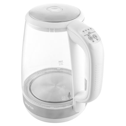 Sencor - Chaleira com termoregulação 2 l 2200W/230V branca
