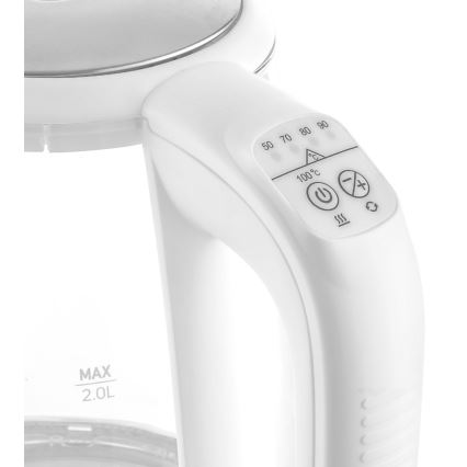 Sencor - Chaleira com termoregulação 2 l 2200W/230V branca