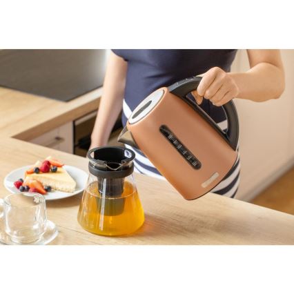 Sencor - Chaleira eléctrica com controlo de temperatura 1,7 l 2150W/230V cobre