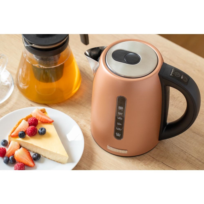 Sencor - Chaleira eléctrica com controlo de temperatura 1,7 l 2150W/230V cobre