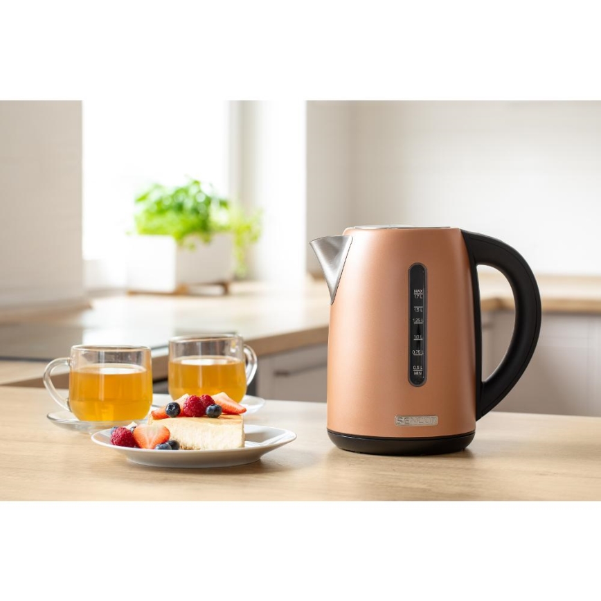 Sencor - Chaleira eléctrica com controlo de temperatura 1,7 l 2150W/230V cobre