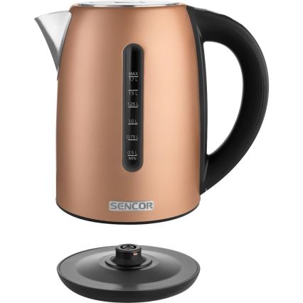 Sencor - Chaleira eléctrica com controlo de temperatura 1,7 l 2150W/230V cobre