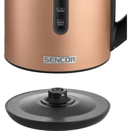 Sencor - Chaleira eléctrica com controlo de temperatura 1,7 l 2150W/230V cobre