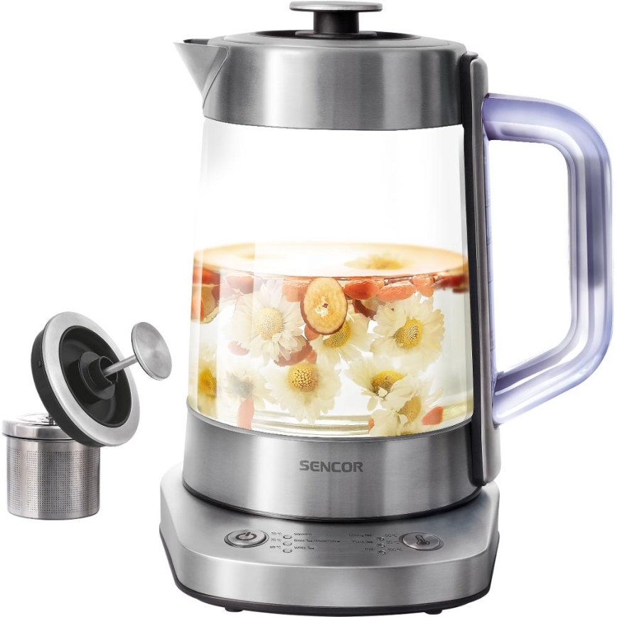 Sencor - Chaleira eléctrica rápida com controlo de temperatura 1,5 l 1500W/230V inox