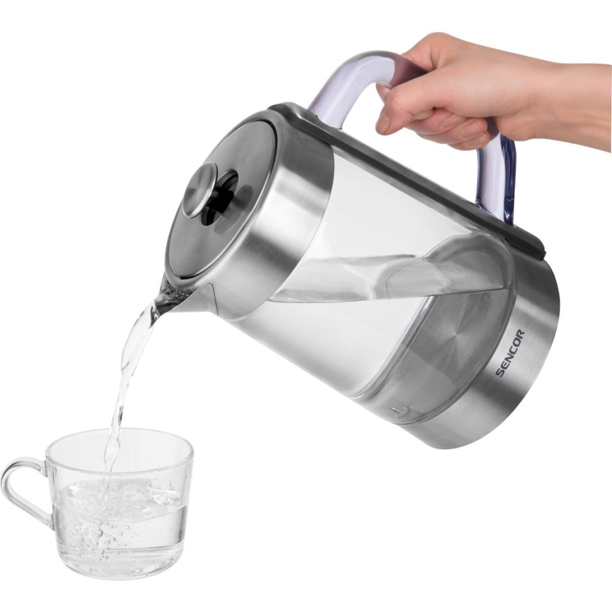 Sencor - Chaleira eléctrica rápida com controlo de temperatura 1,5 l 1500W/230V inox