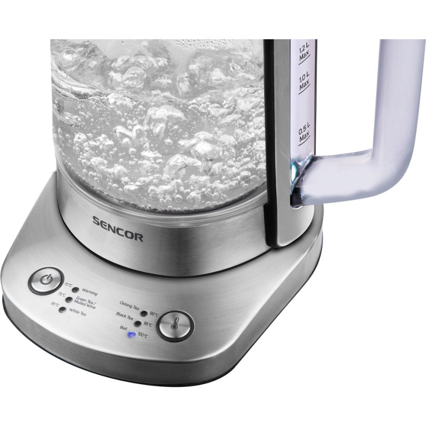 Sencor - Chaleira eléctrica rápida com controlo de temperatura 1,5 l 1500W/230V inox