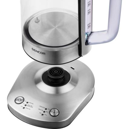 Sencor - Chaleira eléctrica rápida com controlo de temperatura 1,5 l 1500W/230V inox