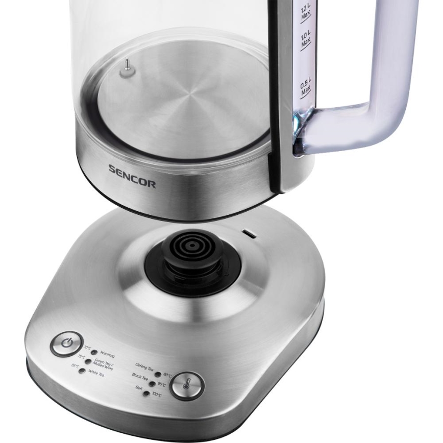 Sencor - Chaleira eléctrica rápida com controlo de temperatura 1,5 l 1500W/230V inox