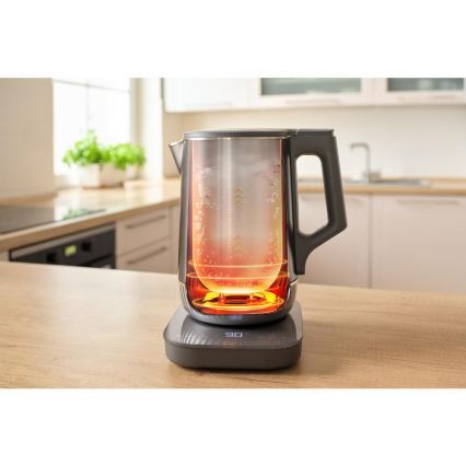Sencor - Chaleira elétrica com controlo de temperatura 1,7 l 1800W/230V em aço inoxidável