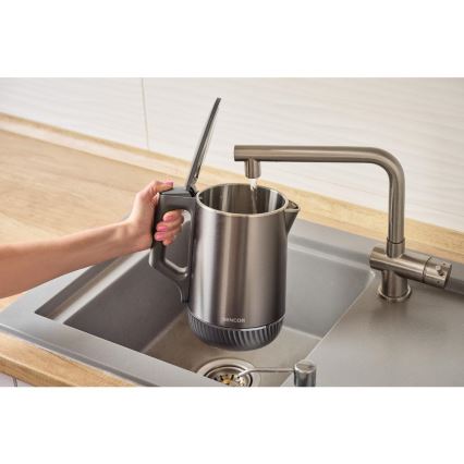 Sencor - Chaleira elétrica com controlo de temperatura 1,7 l 1800W/230V em aço inoxidável