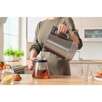 Sencor - Chaleira elétrica com controlo de temperatura 1,7 l 1800W/230V em aço inoxidável