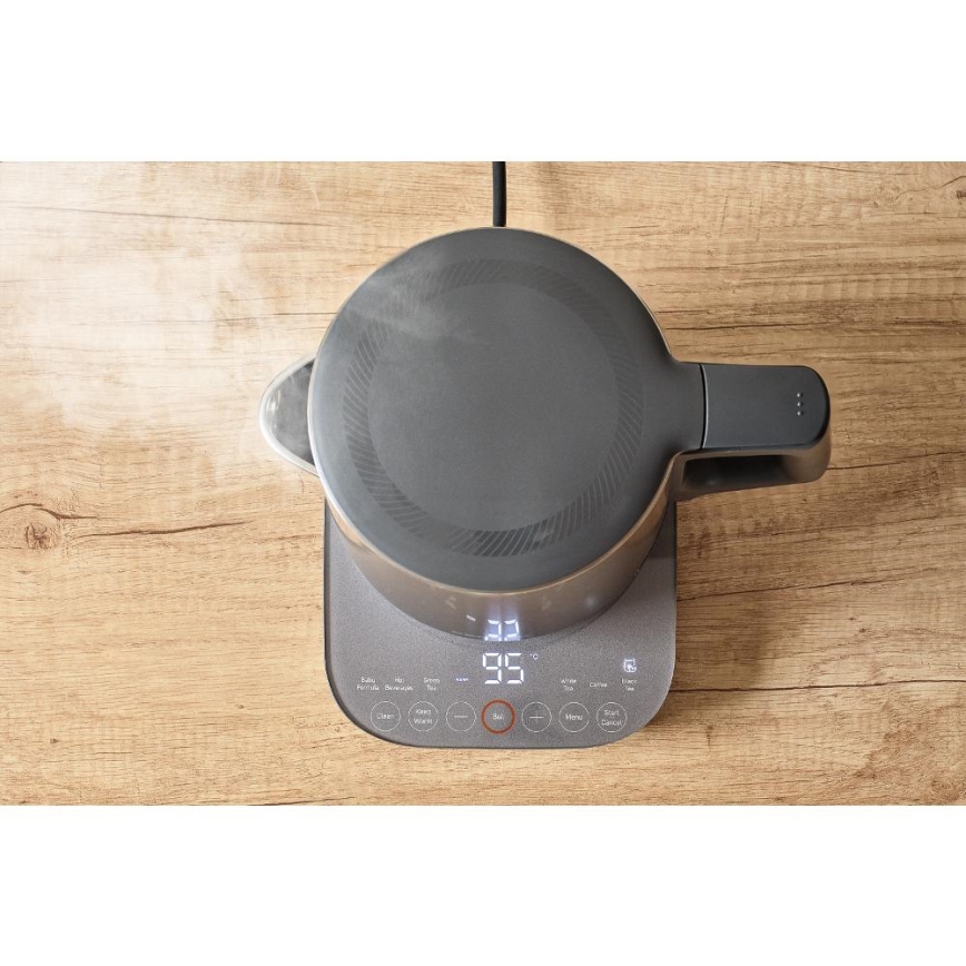 Sencor - Chaleira elétrica com controlo de temperatura 1,7 l 1800W/230V em aço inoxidável