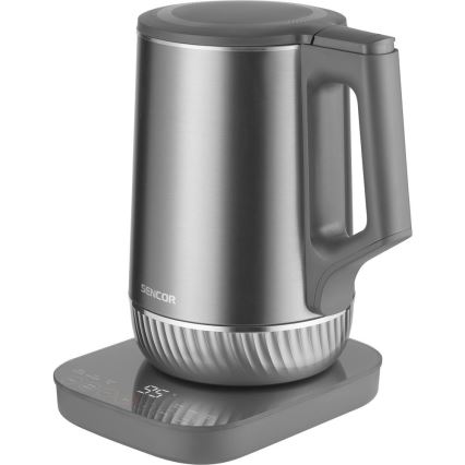 Sencor - Chaleira elétrica com controlo de temperatura 1,7 l 1800W/230V em aço inoxidável
