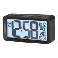 Sencor - Despertador com visor LCD e termómetro 2xAAA preto