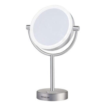 Sencor - Espelho de maquilhagem com iluminação LED LED/5W/230V inox