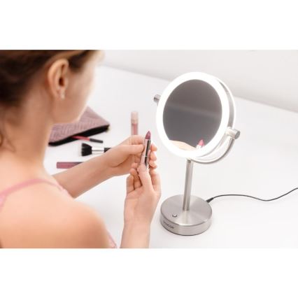 Sencor - Espelho de maquilhagem com iluminação LED LED/5W/230V inox