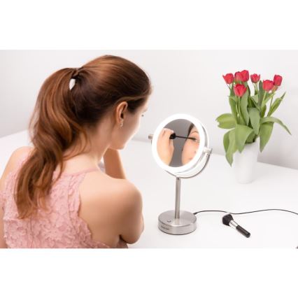 Sencor - Espelho de maquilhagem com iluminação LED LED/5W/230V inox