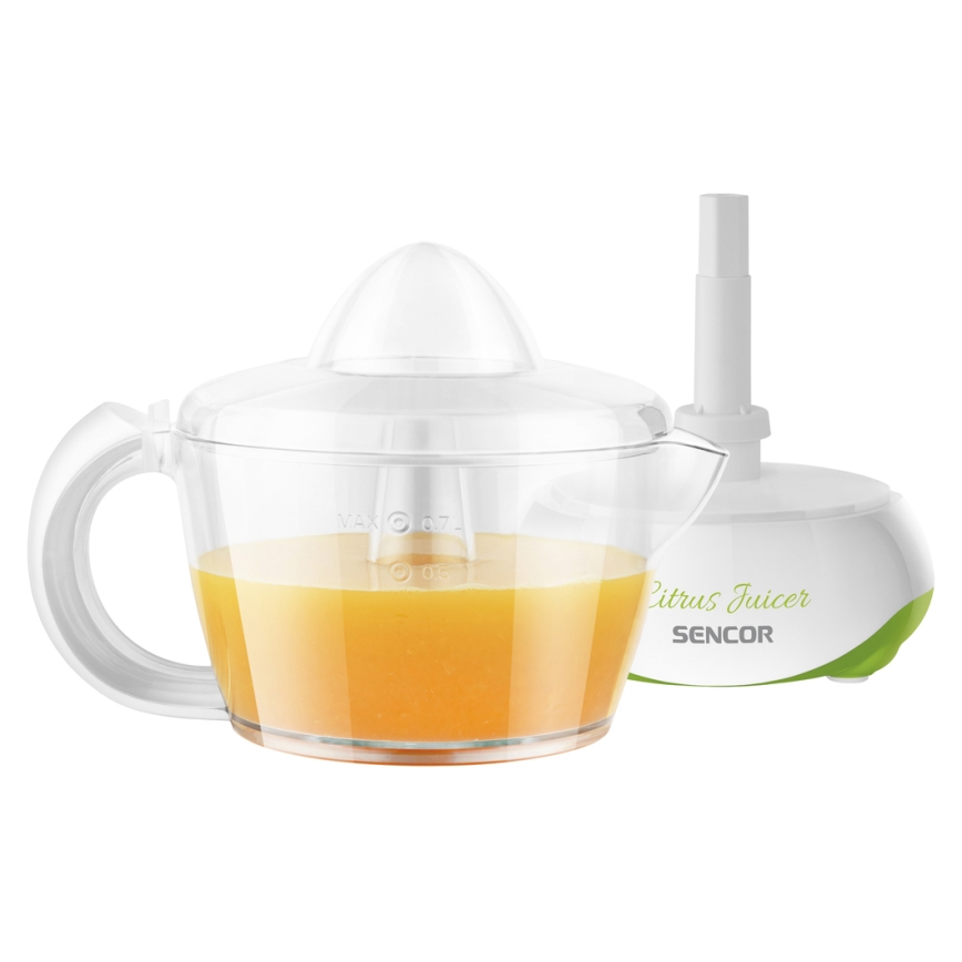 Sencor - Espremedor elétrico de citrinos 0,7 l 40W/230V branco/verde