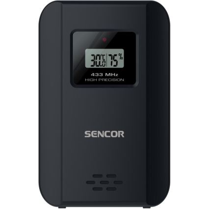 Sencor - Estação meteorológica com ecrã LCD a cores e despertador 3xAAA + 2x AA preto