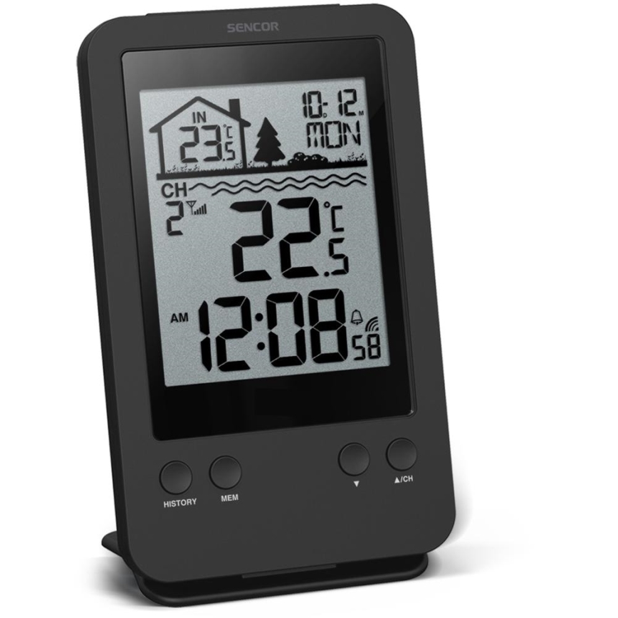 Sencor - Estação meteorológica com sensor flutuante sem fios para piscina 2xAA + 2xAA IPX7