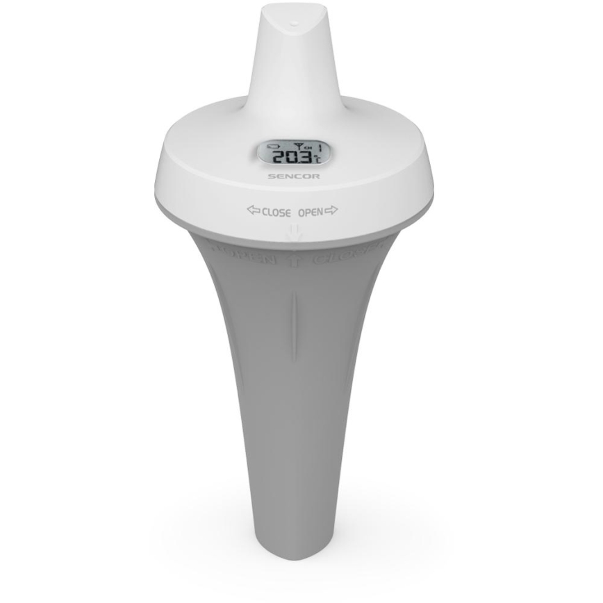 Sencor - Estação meteorológica com sensor flutuante sem fios para piscina 2xAA + 2xAA IPX7