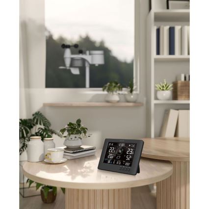 Sencor - Estação meteorológica profissional com ecrã LCD a cores e função de despertador, 5V/1xCR2032 + 3xAA