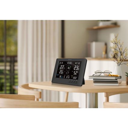 Sencor - Estação meteorológica profissional com ecrã LCD a cores e função de despertador, 5V/1xCR2032 + 3xAA