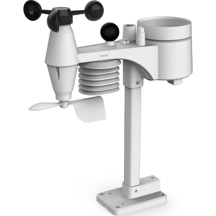 Sencor - Estação meteorológica profissional com ecrã LCD a cores e função de despertador, 5V/1xCR2032 + 3xAA