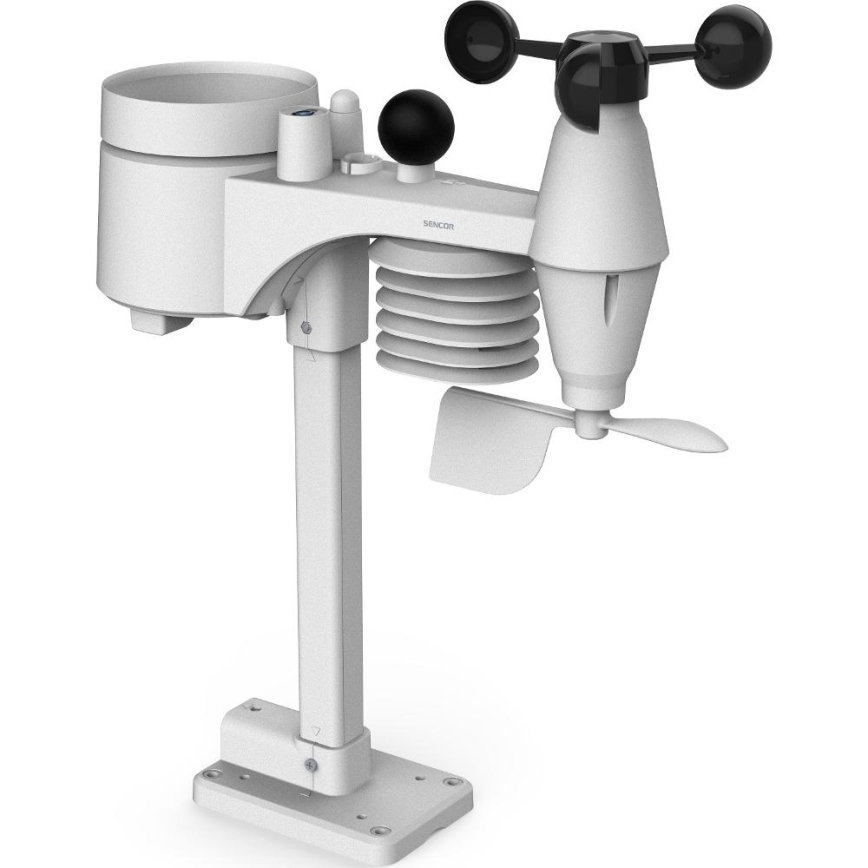 Sencor - Estação meteorológica profissional com ecrã LCD a cores e função de despertador, 5V/1xCR2032 + 3xAA