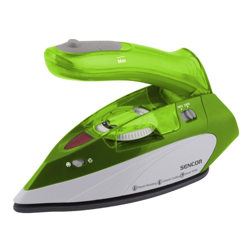 Sencor - Ferro a vapor de viagem 1100W/115V/230V verde