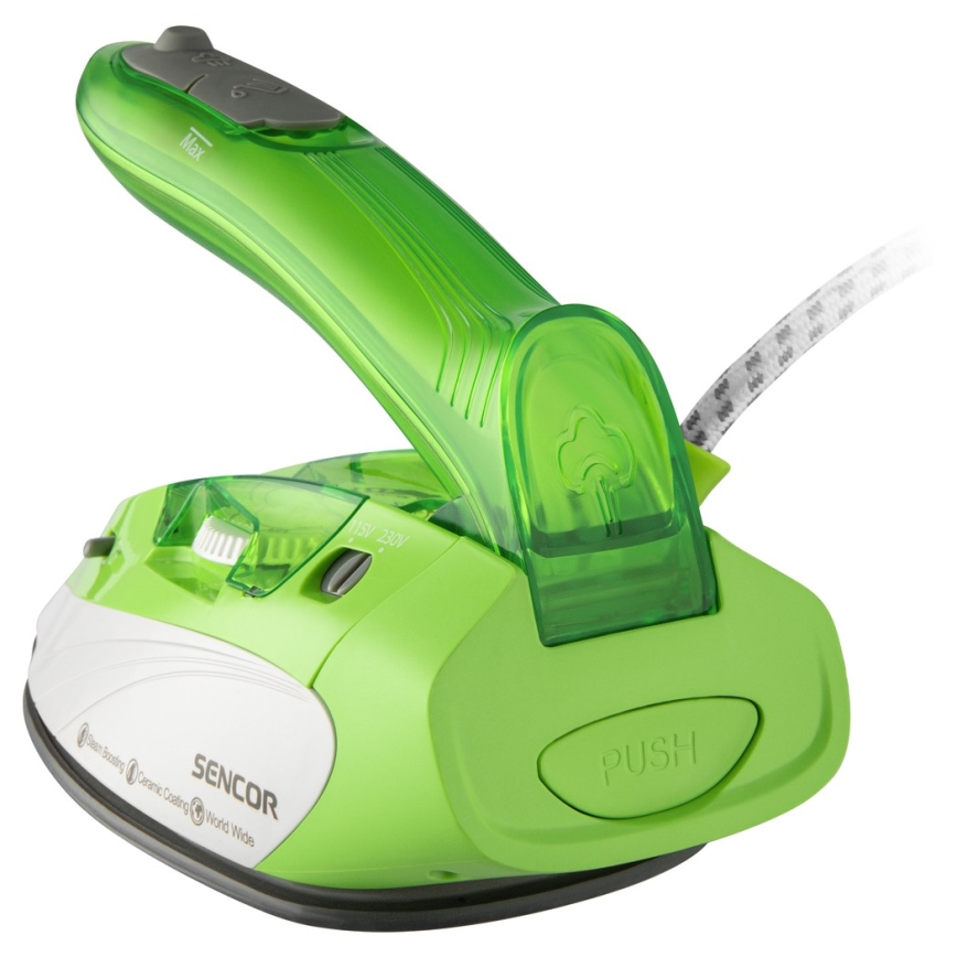 Sencor - Ferro a vapor de viagem 1100W/115V/230V verde
