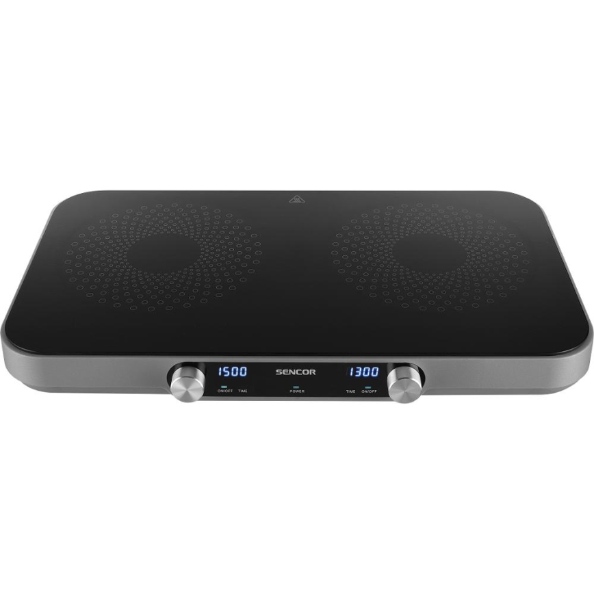Sencor - Placa de vitrocerâmica de duas zonas com ecrã LCD 3500W/230V