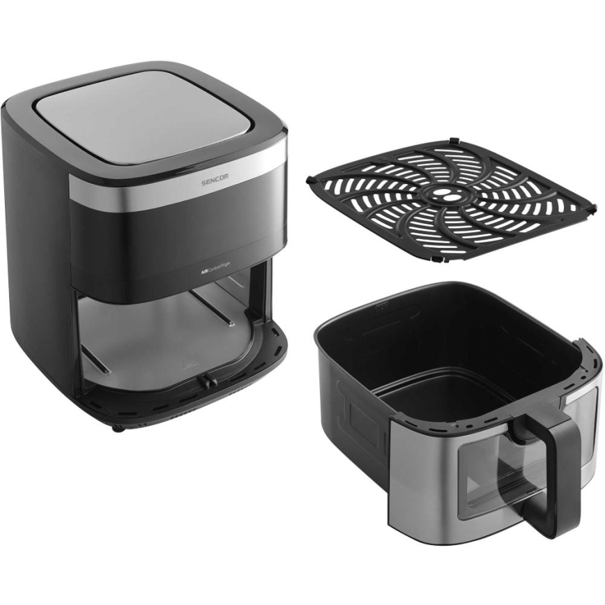 Sencor - Fritadeira elétrica de ar quente 9 l 1700W/230V preta/cromado fosco