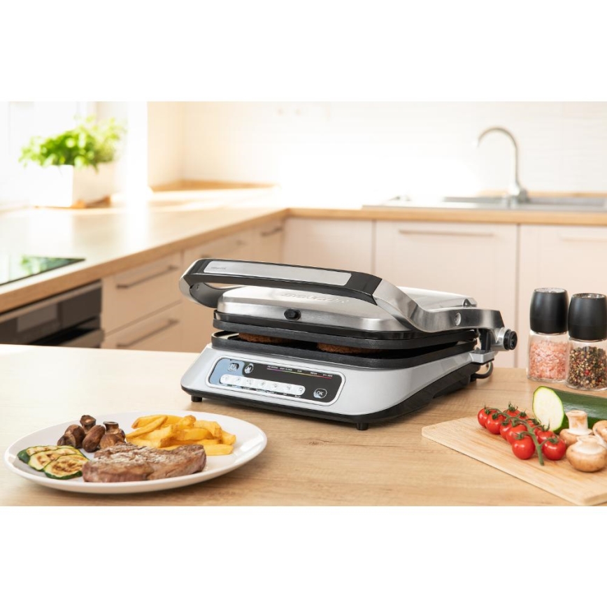 Sencor - Grelhador de contacto 2100W/230V cromo mate