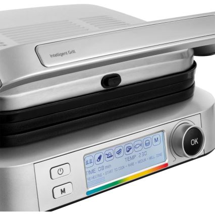 Sencor - Grelhador de contacto 2100W/230V cromo mate