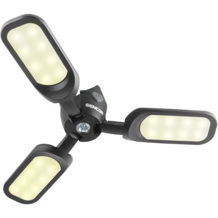 Sencor - Lanterna LED recarregável para campismo com painel solar, 3 W, 1600 mAh, IPX4