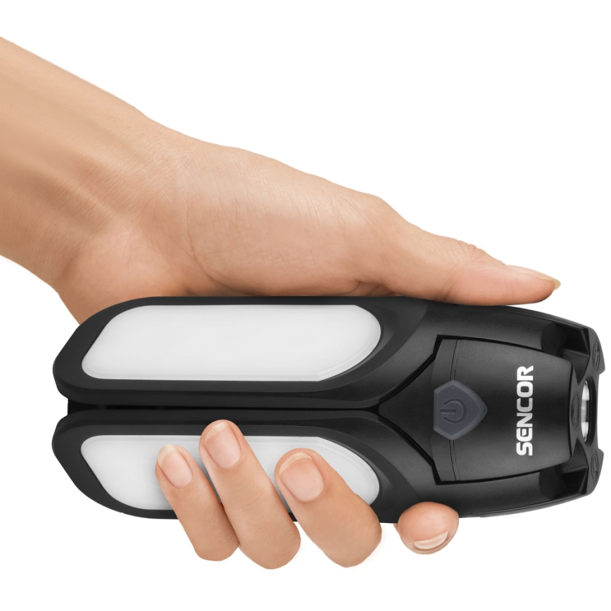 Sencor - Lanterna LED recarregável para campismo com painel solar, 3 W, 1600 mAh, IPX4