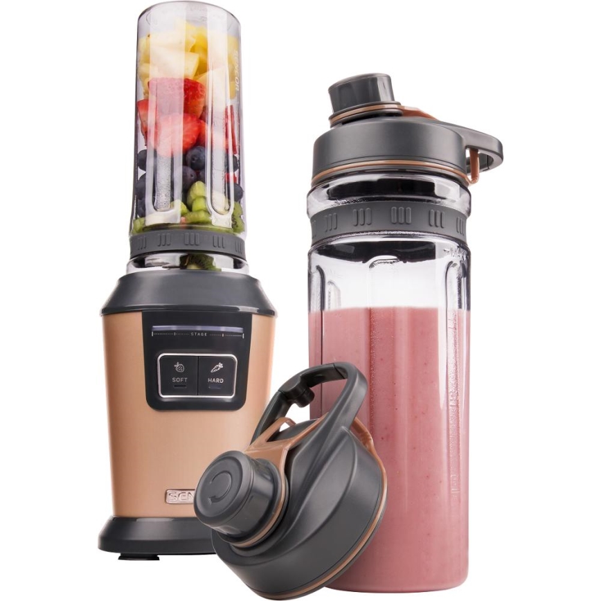 Sencor - Liquidificador para smoothies com acessórios 800W/230V, acabamento em cobre