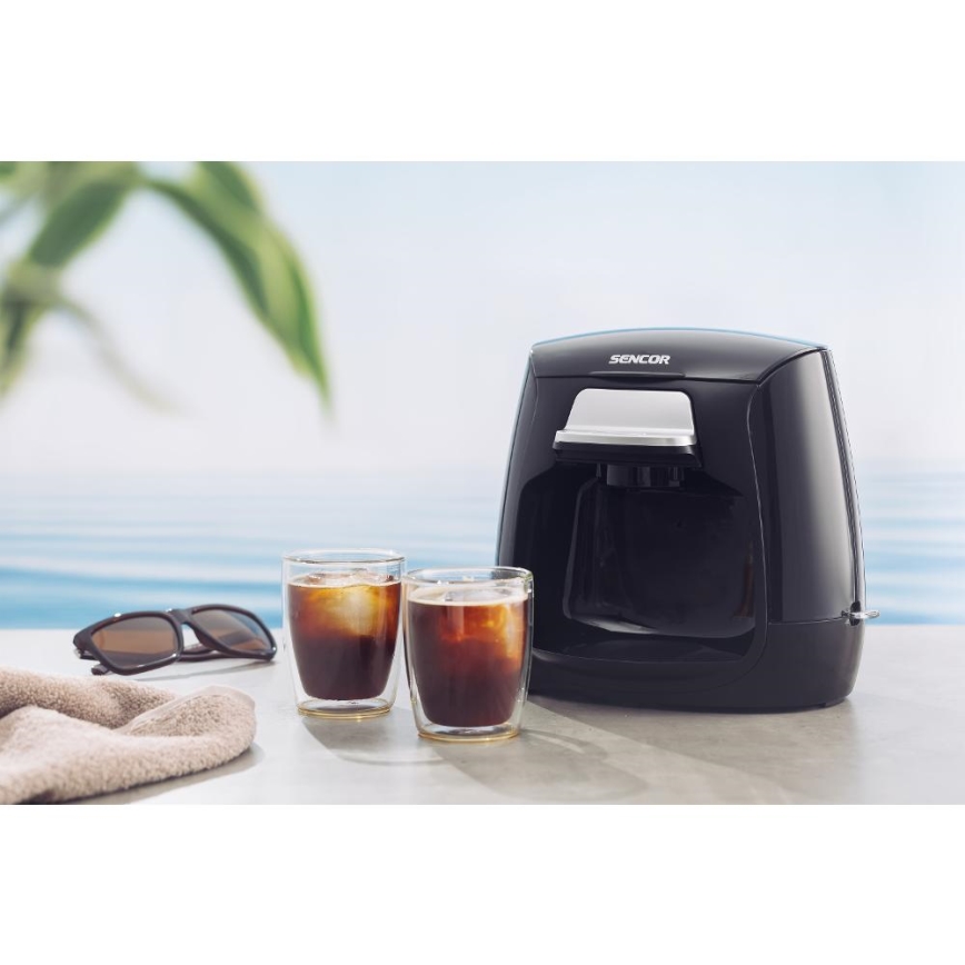 Sencor - Máquina de café com duas canecas 500W/230V preto