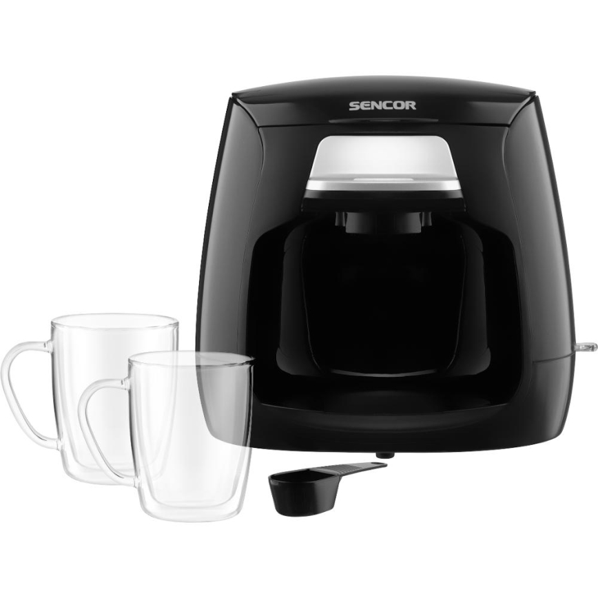 Sencor - Máquina de café com duas canecas 500W/230V preto